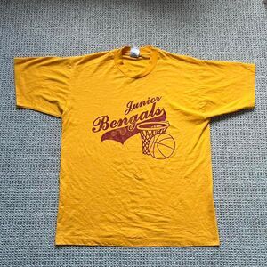 80s yellow and red Junior Bengals basketball shirt
